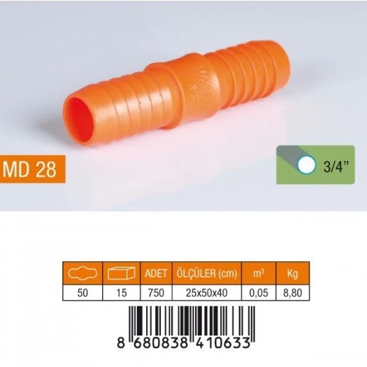 3/4 NORMAL PLASTİK HORTUM EKİ(50/750)